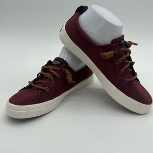Sperry Top-Sider Crest Vibe Boat Shoes w/ Leather Laces Women Sz 7.5 Oxblood EUC